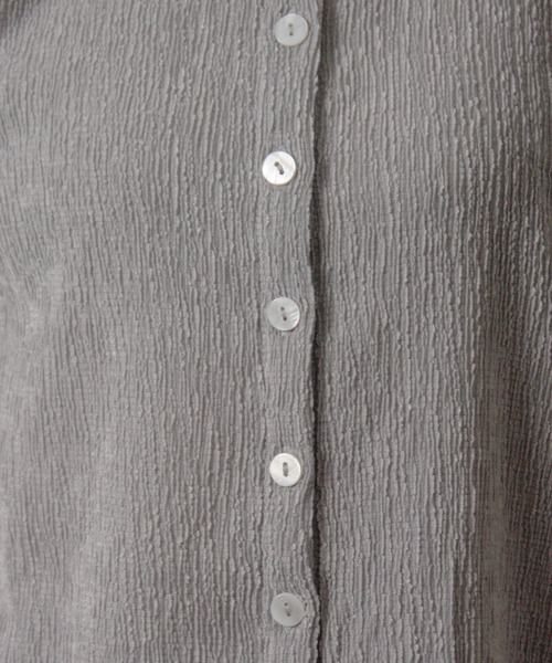 Social GIRL(ソーシャルガール)の「2026SS メランジ 楊柳 オープンカラーシャツ 長袖シャツ(シャツ/ブラウス・レディース・ライトグレー/ブラウン/アイボリー・M)」の14枚目の写真