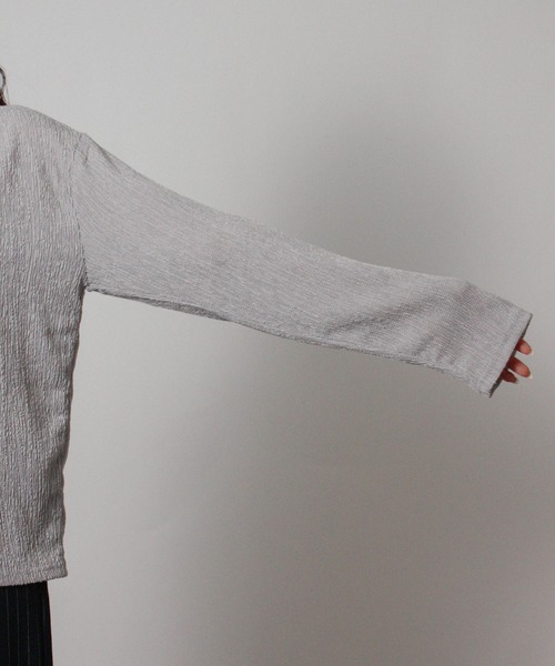 Social GIRL(ソーシャルガール)の「2026SS メランジ 楊柳 オープンカラーシャツ 長袖シャツ(シャツ/ブラウス・レディース・ライトグレー/ブラウン/アイボリー・M)」の16枚目の写真