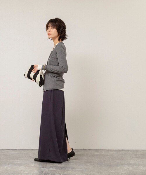 MAQWEL(マクウェル)の「【MAQWEL/マクウェル】タックロングスカート(スカート・レディース・ベージュ/ネイビー・M/S)」の8枚目の写真