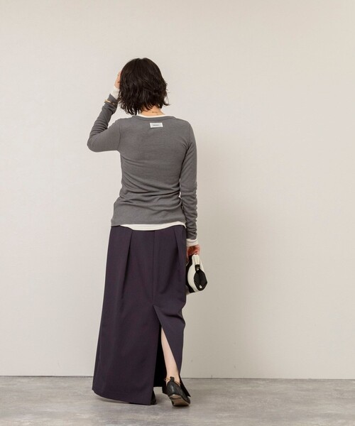 MAQWEL(マクウェル)の「【MAQWEL/マクウェル】タックロングスカート(スカート・レディース・ベージュ/ネイビー・M/S)」の10枚目の写真