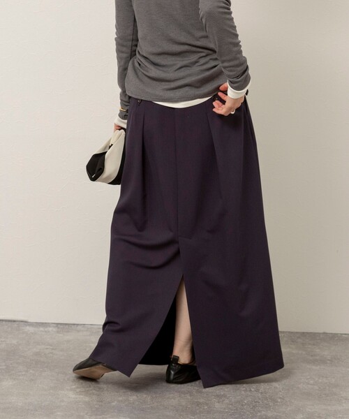 MAQWEL(マクウェル)の「【MAQWEL/マクウェル】タックロングスカート(スカート・レディース・ベージュ/ネイビー・M/S)」の14枚目の写真