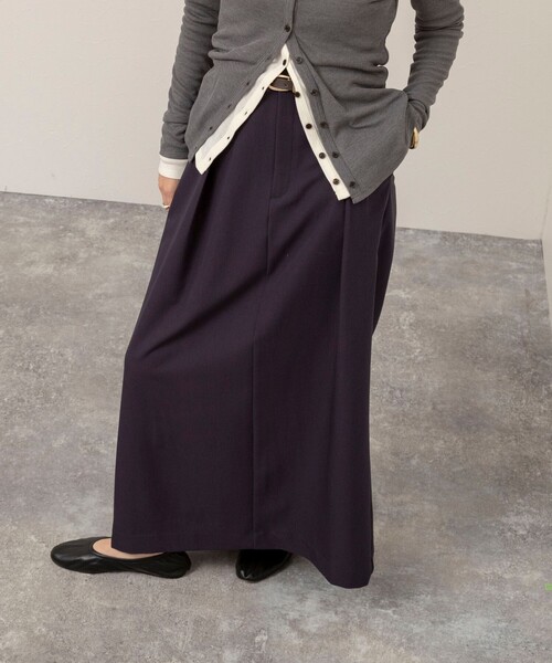 MAQWEL(マクウェル)の「【MAQWEL/マクウェル】タックロングスカート(スカート・レディース・ベージュ/ネイビー・M/S)」の17枚目の写真