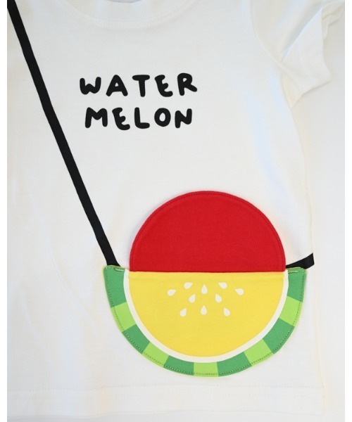 CHEEK ROOM（チークルーム）の「チークルーム すいかポシェット Tシャツ（Tシャツ/カットソー・キッズ・イエロー/ライトグリーン/オフホワイト・90cm/100cm/110cm/120cm/130cm/80ｃｍ）」の14枚目の写真