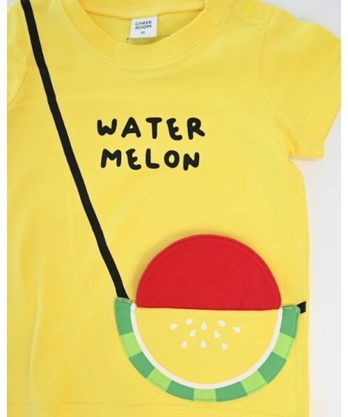 CHEEK ROOM（チークルーム）の「チークルーム すいかポシェット Tシャツ（Tシャツ/カットソー・キッズ・イエロー/ライトグリーン/オフホワイト・90cm/100cm/110cm/120cm/130cm/80ｃｍ）」の18枚目の写真