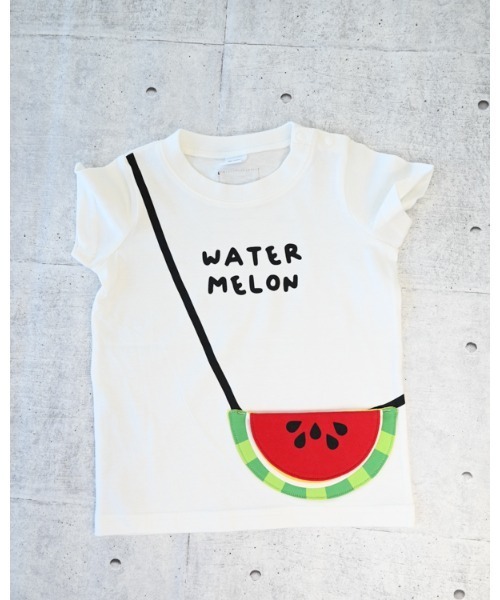 CHEEK ROOM（チークルーム）の「チークルーム すいかポシェット Tシャツ（Tシャツ/カットソー・キッズ・イエロー/ライトグリーン/オフホワイト・90cm/100cm/110cm/120cm/130cm/80ｃｍ）」の20枚目の写真