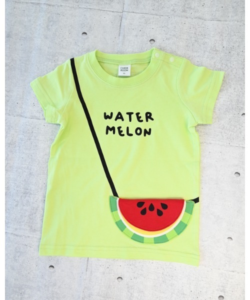 CHEEK ROOM（チークルーム）の「チークルーム すいかポシェット Tシャツ（Tシャツ/カットソー・キッズ・イエロー/ライトグリーン/オフホワイト・90cm/100cm/110cm/120cm/130cm/80ｃｍ）」の21枚目の写真