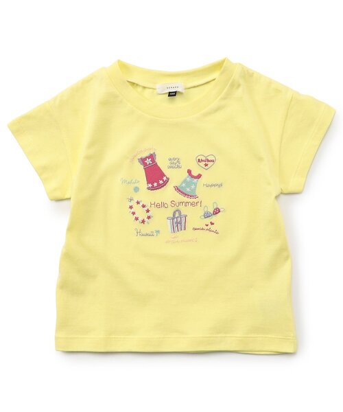 Seraph(セラフ)の「ハワイアン刺繍Tシャツ_ジュニア対応(Tシャツ/カットソー・キッズ・オフホワイト/レモンイエロー/ピンク/ミント・140/130/120/110/100/90/80)」の5枚目の写真