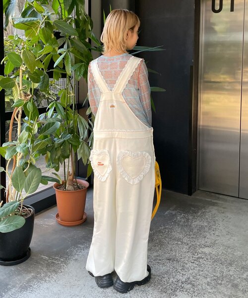 HELLO.SANFRANCISCO(ハローサンフランシスコ)の「【HELLO.SANFRANCISCO/ハローサンフランシスコ】レースサテンオーバーオール(サロペット/オーバーオール・レディース・ホワイト/ブラック・ONE SIZE)」の20枚目の写真