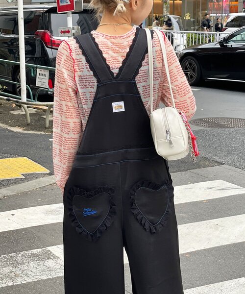 HELLO.SANFRANCISCO(ハローサンフランシスコ)の「【HELLO.SANFRANCISCO/ハローサンフランシスコ】レースサテンオーバーオール(サロペット/オーバーオール・レディース・ホワイト/ブラック・ONE SIZE)」の21枚目の写真