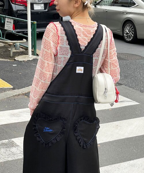 HELLO.SANFRANCISCO(ハローサンフランシスコ)の「【HELLO.SANFRANCISCO/ハローサンフランシスコ】レースサテンオーバーオール(サロペット/オーバーオール・レディース・ホワイト/ブラック・ONE SIZE)」の22枚目の写真