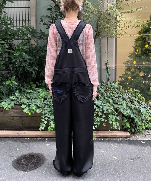 HELLO.SANFRANCISCO(ハローサンフランシスコ)の「【HELLO.SANFRANCISCO/ハローサンフランシスコ】レースサテンオーバーオール(サロペット/オーバーオール・レディース・ホワイト/ブラック・ONE SIZE)」の6枚目の写真