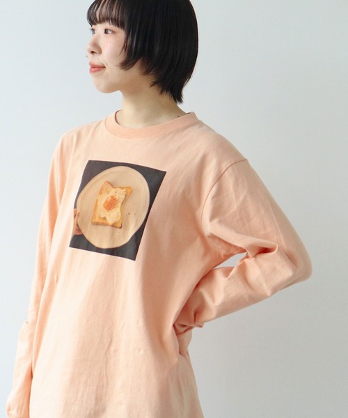 PAR ICI(パーリッシィ)の「【WEB限定】Fried Egg Toast Tシャツ(Tシャツ/カットソー・レディース・ホワイト/ピンク/杢グレー・FREE)」の7枚目の写真
