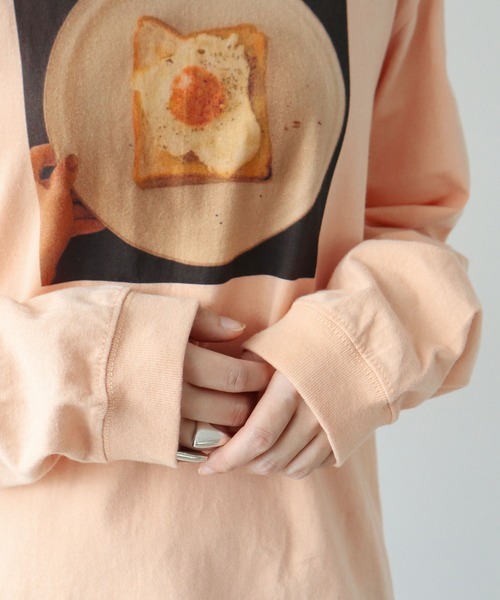 PAR ICI(パーリッシィ)の「【WEB限定】Fried Egg Toast Tシャツ(Tシャツ/カットソー・レディース・ホワイト/ピンク/杢グレー・FREE)」の11枚目の写真