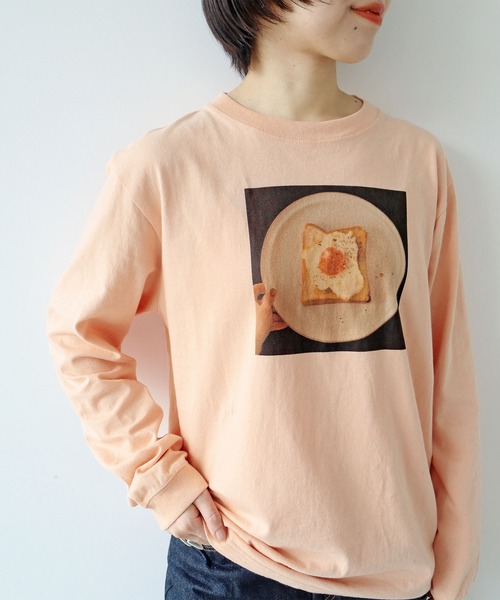PAR ICI(パーリッシィ)の「【WEB限定】Fried Egg Toast Tシャツ(Tシャツ/カットソー・レディース・ホワイト/ピンク/杢グレー・FREE)」の10枚目の写真