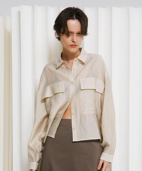 LAATO（ラート）の「drawstring shirts（シャツ/ブラウス・レディース・カーキ/オフホワイト・FREE）」の6枚目の写真