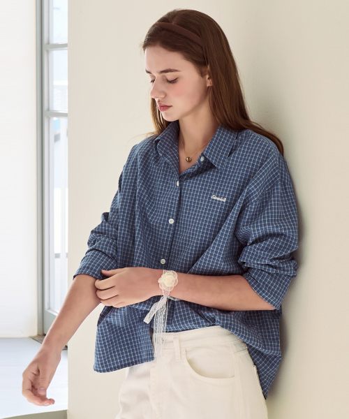 SLOWLOLLI（スローローリ）の「Square check shirt_2 Colors（シャツ/ブラウス・レディース・ブルー/アイボリー・FREE）」の10枚目の写真