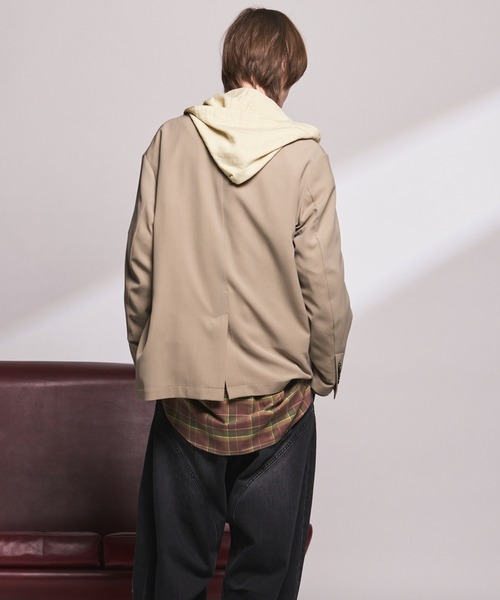 MAISON SPECIAL(メゾンスペシャル)の「《UNISEX》TW Worsted Relax-Over 2B Tailored Jacket/TWウーステッドリラックスオーバー2Bテーラードジャケット【MAISON SPECIAL/メゾンスペシャル】■セットアップ対応■(テーラードジャケット・メンズ・グレイッシュベージュ/ブラック/ベージュ/グレー・2/1/0)」の16枚目の写真