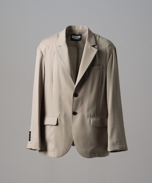 MAISON SPECIAL(メゾンスペシャル)の「《UNISEX》TW Worsted Relax-Over 2B Tailored Jacket/TWウーステッドリラックスオーバー2Bテーラードジャケット【MAISON SPECIAL/メゾンスペシャル】■セットアップ対応■(テーラードジャケット・メンズ・グレイッシュベージュ/ブラック/ベージュ/グレー・2/1/0)」の21枚目の写真