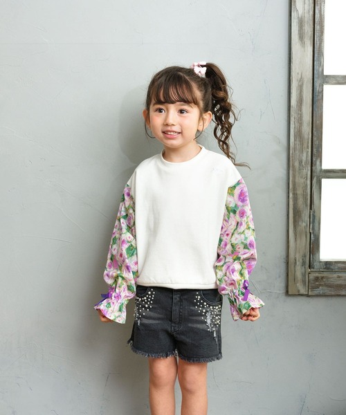 Rora（ローラ）の「シャル トップス（Tシャツ/カットソー・キッズ・ホワイト・110cm/120cm/130cm/140cm/150cm）」の4枚目の写真