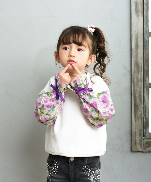 Rora（ローラ）の「シャル トップス（Tシャツ/カットソー・キッズ・ホワイト・110cm/120cm/130cm/140cm/150cm）」の2枚目の写真