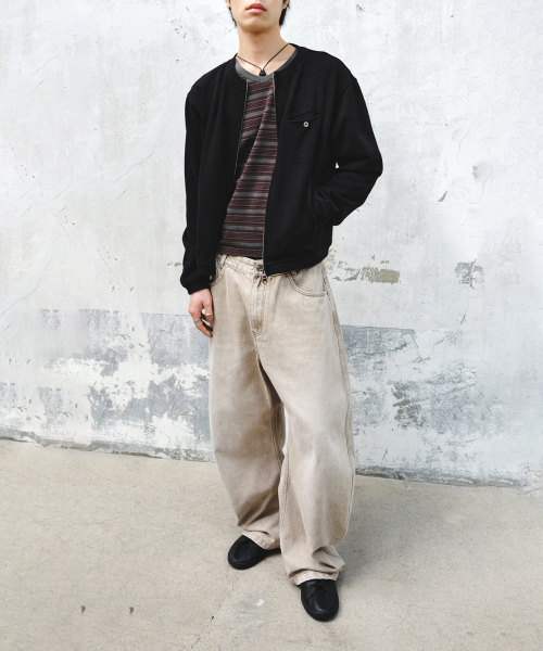 INTEMPOMOOD(インテンポムード)の「ペイルフェイドカーブデニム_ベージュ(デニムパンツ・メンズ・ベージュ・MEDIUM/LARGE/X-LARGE)」の3枚目の写真