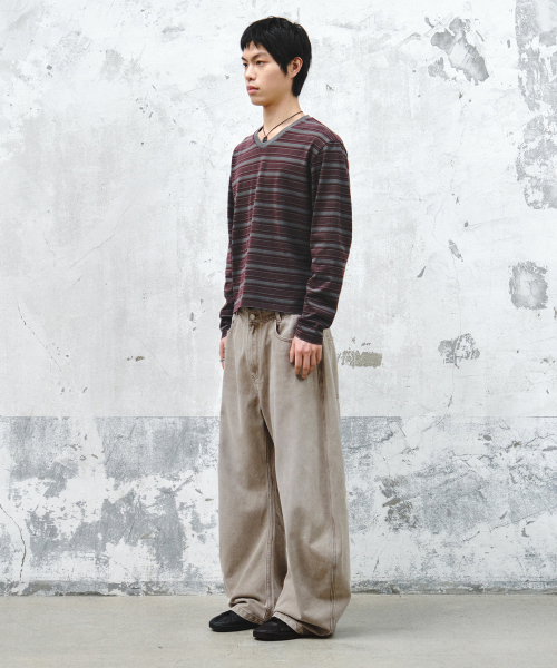 INTEMPOMOOD(インテンポムード)の「ペイルフェイドカーブデニム_ベージュ(デニムパンツ・メンズ・ベージュ・MEDIUM/LARGE/X-LARGE)」の6枚目の写真