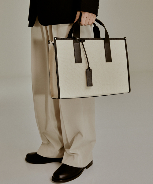 BEDFORD11TH（ベッドフォードイレブンス）の「ユニショッパー EW キャンバスコンボ [アイボリーブラックコンボ]（トートバッグ・メンズ・その他・FREE）」の5枚目の写真