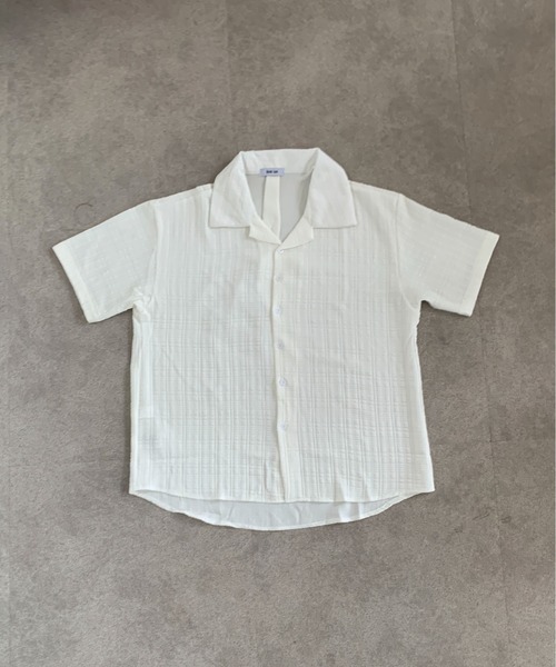 link lot（リンクロット）の「ワッフルエンボス ルーズシルエット 開襟シャツ（シャツ/ブラウス・メンズ・ブラック/ホワイト・L/M）」の10枚目の写真