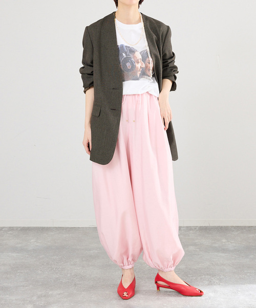 IENA(イエナ)の「《セットアップ対応》シャークツイードノーカラージャケット(ノーカラージャケット・レディース・ベージュ/ブラウン・36/38)」の11枚目の写真