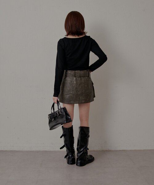 mline（エムライン）の「[mline]プレート ラウンドＴシャツ（Tシャツ/カットソー・レディース・オフホワイト/ブラック・FREE）」の13枚目の写真