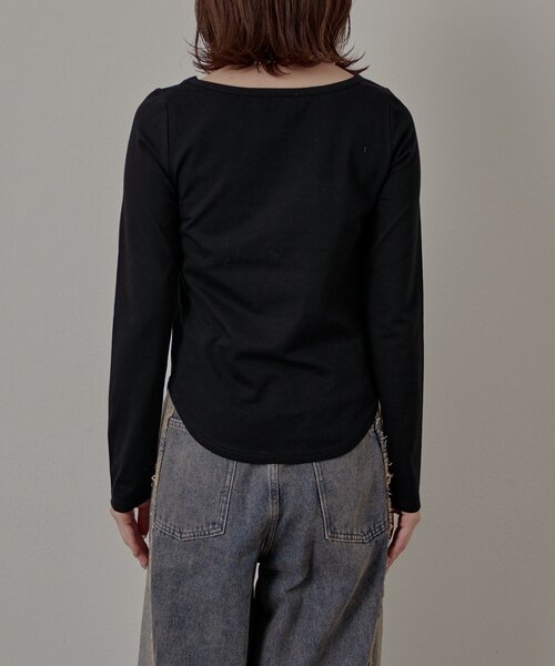 mline（エムライン）の「[mline]プレート ラウンドＴシャツ（Tシャツ/カットソー・レディース・オフホワイト/ブラック・FREE）」の16枚目の写真