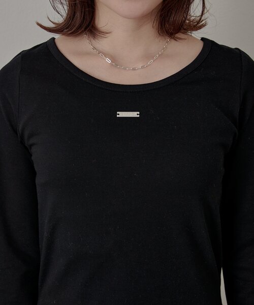 mline（エムライン）の「[mline]プレート ラウンドＴシャツ（Tシャツ/カットソー・レディース・オフホワイト/ブラック・FREE）」の17枚目の写真