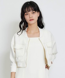 【セットアップ可能】バイカラーステッチカットブルゾン