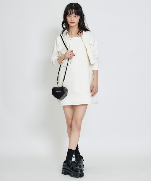 REDYAZEL（レディアゼル）の「【セットアップ可能】バイカラーステッチカットブルゾン（ブルゾン・レディース・キナリ/ミント/ネイビー・FREE）」の7枚目の写真