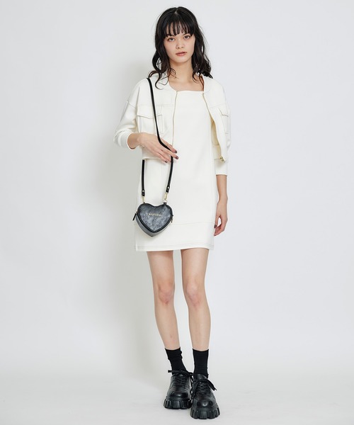 REDYAZEL（レディアゼル）の「【セットアップ可能】バイカラーステッチカットブルゾン（ブルゾン・レディース・キナリ/ミント/ネイビー・FREE）」の9枚目の写真