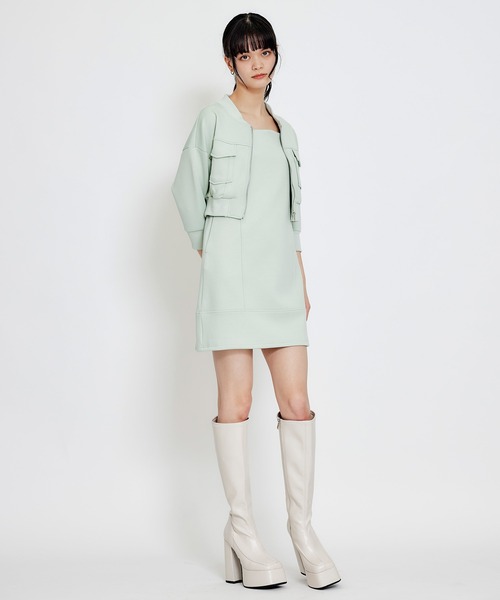 REDYAZEL（レディアゼル）の「【セットアップ可能】バイカラーステッチカットブルゾン（ブルゾン・レディース・キナリ/ミント/ネイビー・FREE）」の20枚目の写真