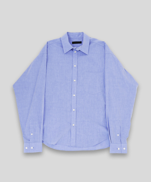 WISM(ウィズム)の「NAMELESSNESS / ネームレスネス COTTON LONG SLEEVE SHIRT(シャツ/ブラウス・メンズ・ブルー/ブルー系その他/ホワイト・3/2)」の3枚目の写真