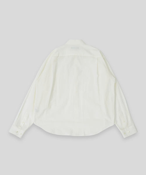 WISM(ウィズム)の「NAMELESSNESS / ネームレスネス COTTON LONG SLEEVE SHIRT(シャツ/ブラウス・メンズ・ブルー/ブルー系その他/ホワイト・3/2)」の4枚目の写真