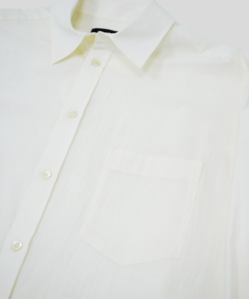 WISM(ウィズム)の「NAMELESSNESS / ネームレスネス COTTON LONG SLEEVE SHIRT(シャツ/ブラウス・メンズ・ブルー/ブルー系その他/ホワイト・3/2)」の6枚目の写真