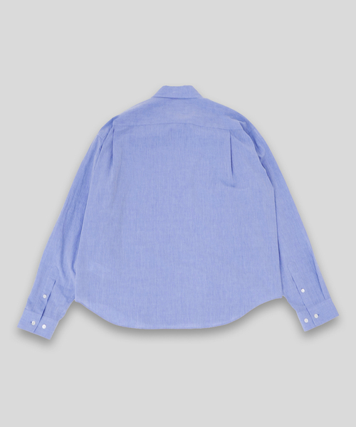 WISM(ウィズム)の「NAMELESSNESS / ネームレスネス COTTON LONG SLEEVE SHIRT(シャツ/ブラウス・メンズ・ブルー/ブルー系その他/ホワイト・3/2)」の7枚目の写真