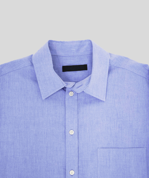 WISM(ウィズム)の「NAMELESSNESS / ネームレスネス COTTON LONG SLEEVE SHIRT(シャツ/ブラウス・メンズ・ブルー/ブルー系その他/ホワイト・3/2)」の8枚目の写真