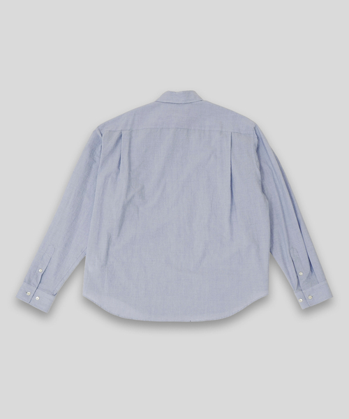 WISM(ウィズム)の「NAMELESSNESS / ネームレスネス COTTON LONG SLEEVE SHIRT(シャツ/ブラウス・メンズ・ブルー/ブルー系その他/ホワイト・3/2)」の10枚目の写真