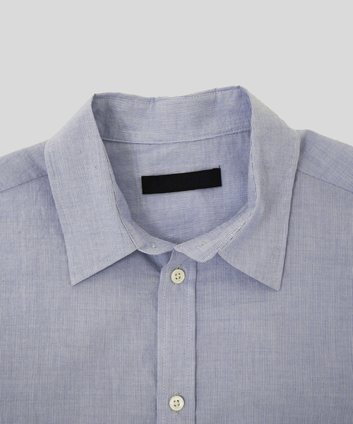 WISM(ウィズム)の「NAMELESSNESS / ネームレスネス COTTON LONG SLEEVE SHIRT(シャツ/ブラウス・メンズ・ブルー/ブルー系その他/ホワイト・3/2)」の11枚目の写真