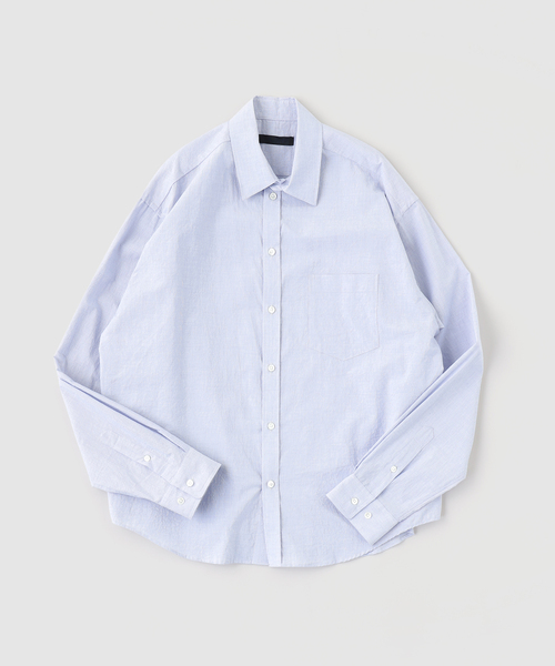 WISM(ウィズム)の「NAMELESSNESS / ネームレスネス COTTON LONG SLEEVE SHIRT(シャツ/ブラウス・メンズ・ブルー/ブルー系その他/ホワイト・3/2)」の17枚目の写真