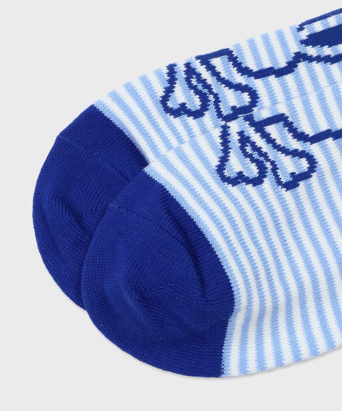Psycho Bunny（サイコバニー）の「[GOLF]ボーダーシルエットバニー ボーダー柄ソックス（ソックス/靴下・メンズ・ライトグレー/ネイビー/ブルー・25-27）」の5枚目の写真