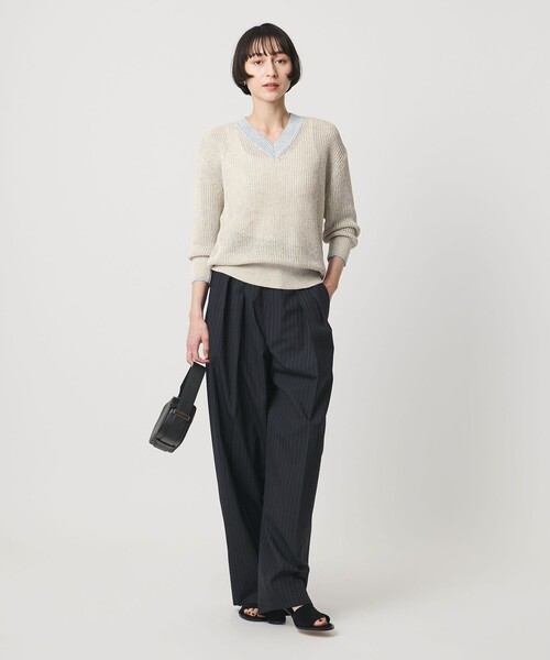 UNITED ARROWS(ユナイテッドアローズ)の「カラーヤーン Vネック ニット ‐ウォッシャブル‐(ニット/セーター・レディース・ダークグレー/ライトグレー/ターコイズブルー系・FREE)」の20枚目の写真