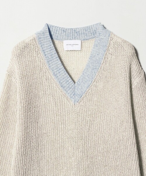 UNITED ARROWS(ユナイテッドアローズ)の「カラーヤーン Vネック ニット ‐ウォッシャブル‐(ニット/セーター・レディース・ダークグレー/ライトグレー/ターコイズブルー系・FREE)」の8枚目の写真