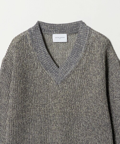 UNITED ARROWS(ユナイテッドアローズ)の「カラーヤーン Vネック ニット ‐ウォッシャブル‐(ニット/セーター・レディース・ダークグレー/ライトグレー/ターコイズブルー系・FREE)」の12枚目の写真