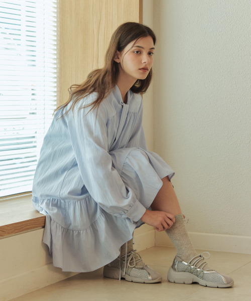 ZEROSTREET（ゼロストリート）の「[2カラー] タイシャーリングワンピース（シャツ/ブラウス・レディース・ラベンダー/Cream・SMALL/MEDIUM）」の6枚目の写真