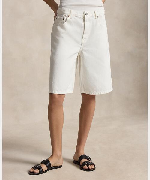 POLO RALPH LAUREN(ポロ ラルフ ローレン)の「ロング デニム ショートパンツ(デニムパンツ・レディース・ホワイト・25/26/27/28/24)」の3枚目の写真
